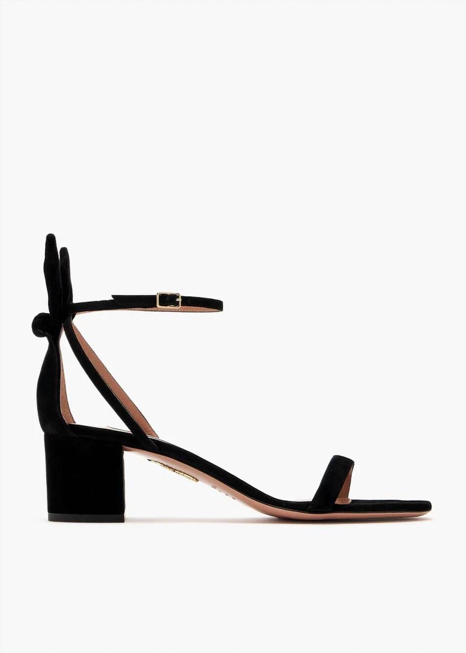 NEW AQUAZZURA women's bow tie sandal in black